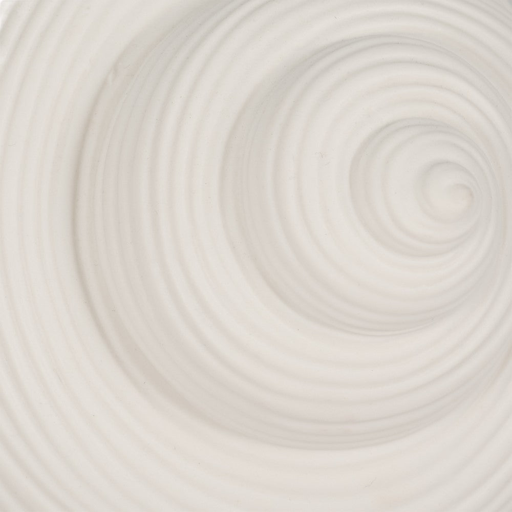 Decorative Bonnet 6" Seashell Figurine | Textured White Ceramic