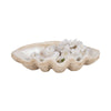 Decorative Accent Bowl | Textured Pearl Shell Design | Ivory White