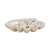 Decorative Accent Bowl | Textured Pearl Shell Design | Ivory White SBH-19741-01