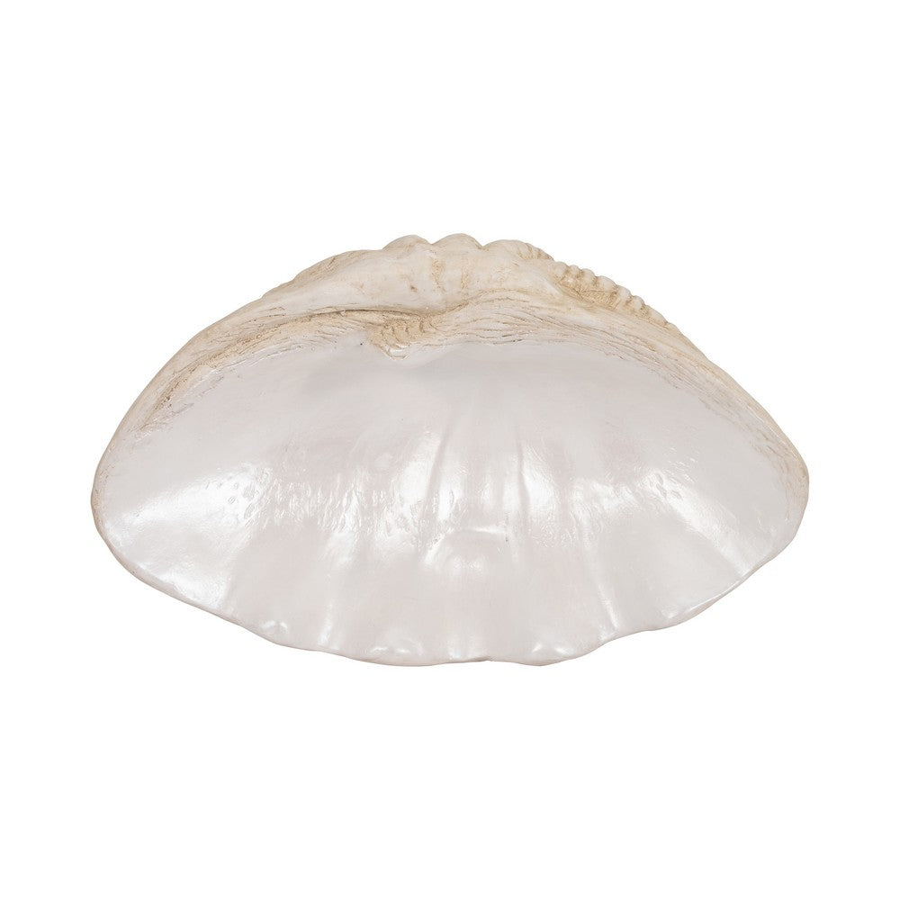 Decorative Accent Bowl | Textured Pearl Shell Design | Ivory White