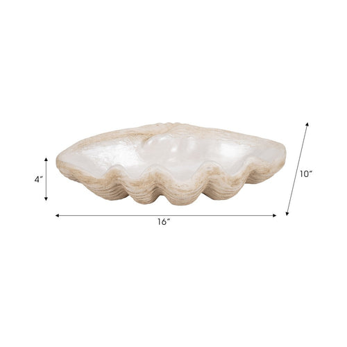Decorative Accent Bowl | Textured Pearl Shell Design | Ivory White