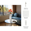 Decorative Geometric Vase | 3 Stacked Triangles | Rough Ivory Ceramic 17"