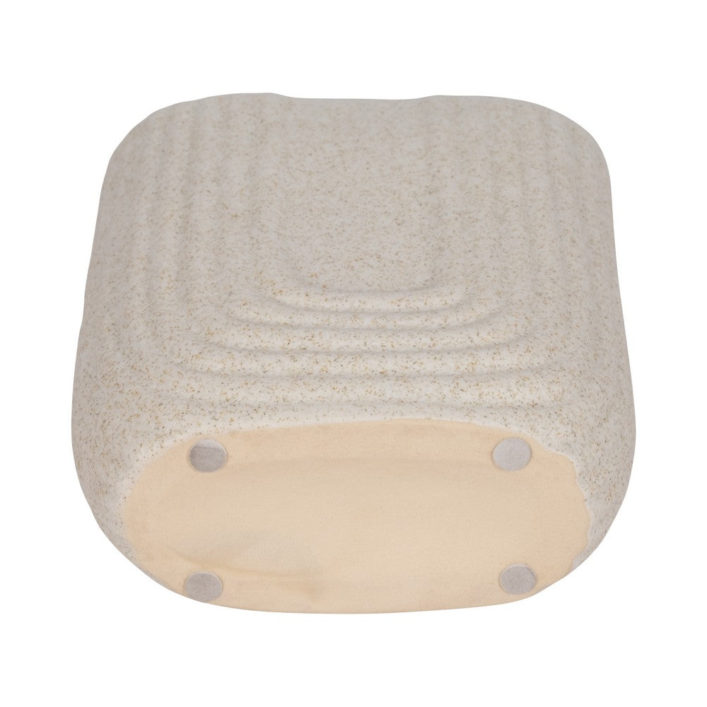 Decorative Floral Vase | Upside Down Arch Design | 8" Speckled Sand Ivory