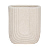 Decorative Floral Vase | Upside Down Arch Design | 8" Speckled Sand Ivory