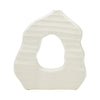 Decorative Vase | Open Ring Cut Out | Ribbed Ivory Ceramic | 12"