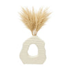 Decorative Vase | Open Ring Cut Out | Ribbed Ivory Ceramic | 12"