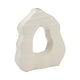 Decorative Vase | Open Ring Cut Out | Ribbed Ivory Ceramic | 12"