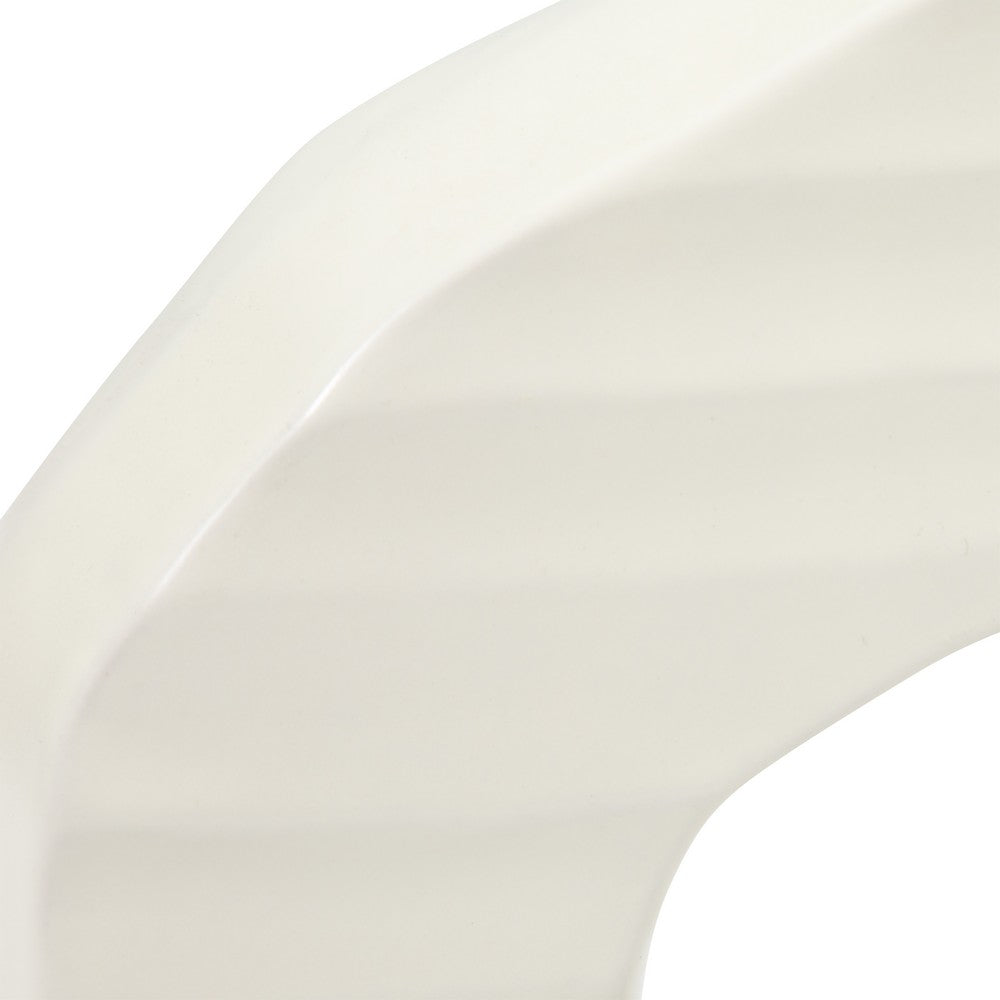 Decorative Vase | Open Ring Cut Out | Ribbed Ivory Ceramic | 12"
