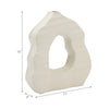 Decorative Vase | Open Ring Cut Out | Ribbed Ivory Ceramic | 12"