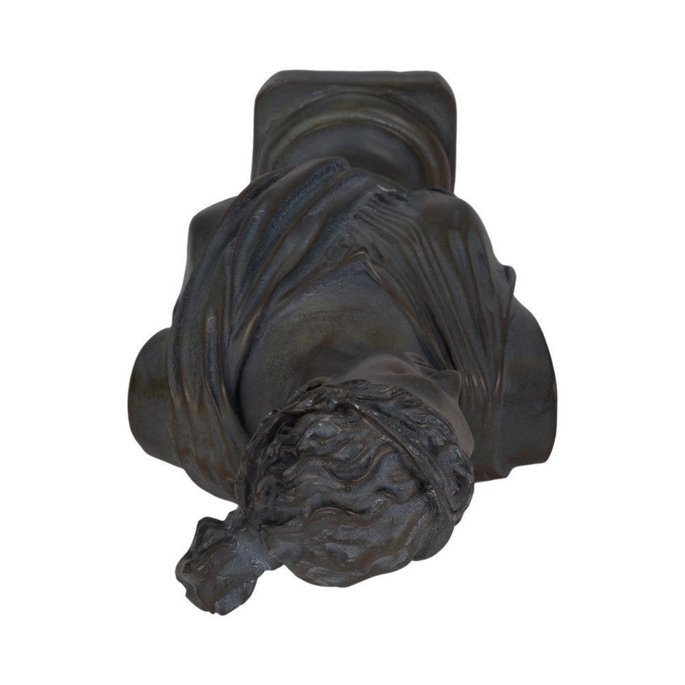 Eona Grecian Bust Figurine | Intricate Details | 12" Bronze Distressed Resin