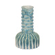 Decorative Vase | 9’’ Tall Coastal Ribbed Design | Glazed Blue & White SBH-20018-02