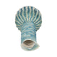 Decorative Vase | 9" Tall Coastal Ribbed Design | Glazed Blue & White