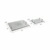 Sparkly Starburst Decorative Tray Set of 2 | Glass Handles | Silver Finish