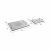 Sparkly Starburst Decorative Tray Set of 2 | Glass Handles | Silver Finish