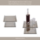 Sparkling Accent Server Tray Set of 2 | Clear Glass Handles | Metallic Gold