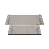 Sparkling Accent Server Tray Set of 2 | Clear Glass Handles | Metallic Gold