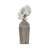Decorative Vase | 11" Vertical Striped Ceramic | Classic Black & White