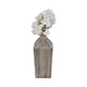Decorative Vase | 11" Vertical Striped Ceramic | Classic Black & White