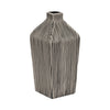 Decorative Vase | 11" Vertical Striped Ceramic | Classic Black & White