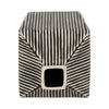 Decorative Vase | 11" Vertical Striped Ceramic | Classic Black & White
