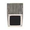 Decorative Vase | 11" Vertical Striped Ceramic | Classic Black & White
