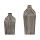 Decorative Vase | 11" Vertical Striped Ceramic | Classic Black & White