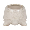 Decorative Turtle Accent Planter | Stylish 7" White Glazed Ceramic