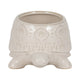Decorative Turtle Accent Planter | Stylish 7" White Glazed Ceramic