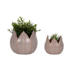 Lexy Outdoor Petal Flower Planter Set of 2 | Purple Stoneware Ceramic SBH-20116-01
