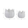 Lexy Decorative Flower Petal Planter Pot Set of 2 | White Stoneware Ceramic