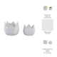 Lexy Decorative Flower Petal Planter Pot Set of 2 | White Stoneware Ceramic