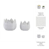 Lexy Decorative Flower Petal Planter Pot Set of 2 | White Stoneware Ceramic SBH-20116-05