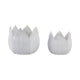 Lexy Decorative Flower Petal Planter Pot Set of 2 | White Stoneware Ceramic SBH-20116-05