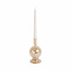 Bela Taper Candle Holder | Bubble Shape Pedestal Base | Gold Luster Glass