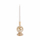 Bela Taper Candle Holder | Bubble Shape Pedestal Base | Gold Luster Glass
