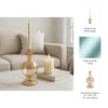 Bela Taper Candle Holder | Bubble Shape Pedestal Base | Gold Luster Glass