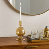 Bela Taper Candle Holder | Bubble Shape Pedestal Base | Gold Luster Glass