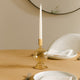 Bela Taper Candle Holder | Bubble Shape Pedestal Base | Gold Luster Glass
