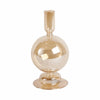 Bela Taper Candle Holder | Bubble Shape Pedestal Base | Gold Luster Glass