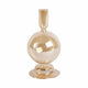 Bela Taper Candle Holder | Bubble Shape Pedestal Base | Gold Luster Glass