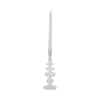 11" Vintage Glass Tapered Candle Holder w Iridescent Clear Luster