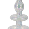 11" Vintage Glass Tapered Candle Holder w Iridescent Clear Luster