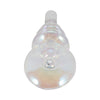 11" Vintage Glass Tapered Candle Holder w Iridescent Clear Luster