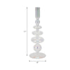 11" Vintage Glass Tapered Candle Holder w Iridescent Clear Luster