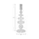 11" Vintage Glass Tapered Candle Holder w Iridescent Clear Luster