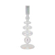 11" Vintage Glass Tapered Candle Holder w Iridescent Clear Luster