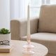 Vintage Taper Candle Holder | 5" | Pastel Pink Rounded Bubble Glass