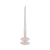 Vintage Taper Candle Holder | 5" | Pastel Pink Rounded Bubble Glass