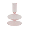 Vintage Taper Candle Holder | 5" | Pastel Pink Rounded Bubble Glass