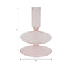 Vintage Taper Candle Holder | 5" | Pastel Pink Rounded Bubble Glass